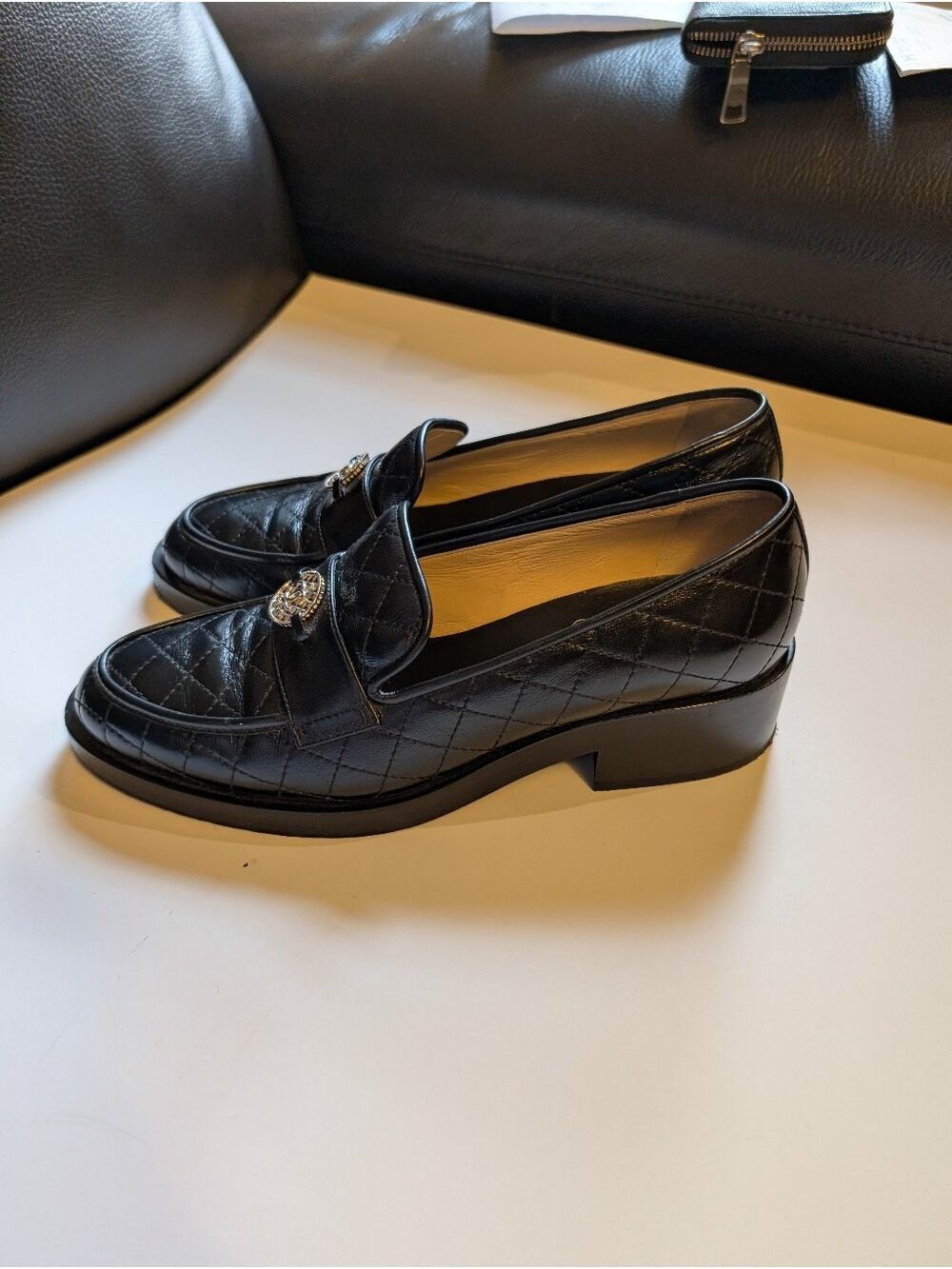 Chanel Quilted Lambskin Coin Loafers Size 39 In EUC - Picture 15 of 15